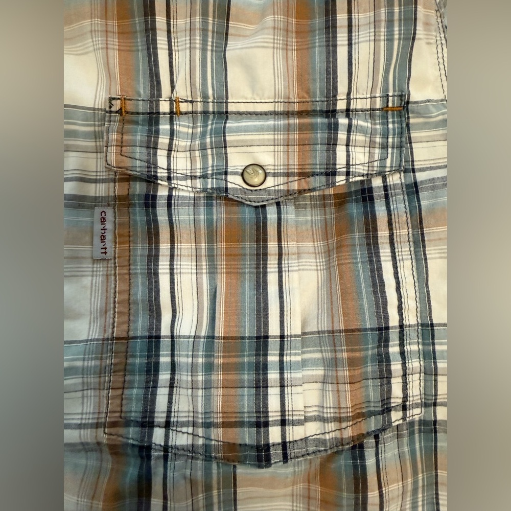 (2) Men’s Carhartt snap up plaid shirts XL - Picture 6 of 13
